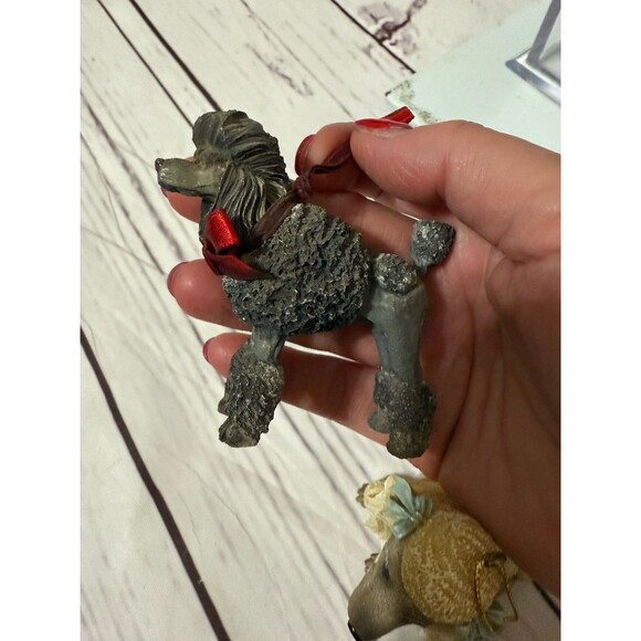 Lot Of Poodle Dog Ornaments And Poodle Figurine Vintage Resin - Picture 10 of 12